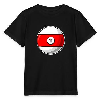 Boule de billard 11 billard rouge onze - T-shirt bio MINI CREATOR Stanley/Stella Enfant - noir - Devant - Mikhail (115cm)