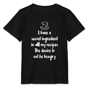 J’ai un ingrédient secret dans toutes mes recettes Le d - T-shirt bio MINI CREATOR Stanley/Stella Enfant - noir - Devant - Mikhail (115cm)