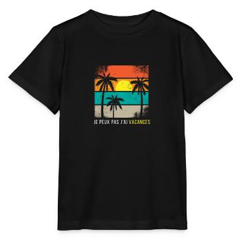 Ich kann nicht Urlaub machen - Stanley/Stella Kinder T-Shirt MINI CREATOR  - Schwarz - Vorne - Mikhail (115cm)