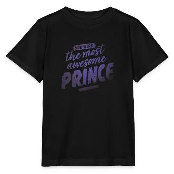awesome Prince in Purple - Stanley/Stella Kinder T-Shirt MINI CREATOR  - Schwarz - Vorne - Mikhail (115cm)