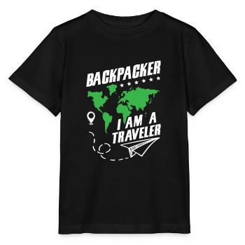 Je suis un voyageur - T-shirt bio MINI CREATOR Stanley/Stella Enfant - noir - Devant - Mikhail (115cm)