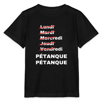 week-end pétanque - T-shirt bio MINI CREATOR Stanley/Stella Enfant - noir - Devant - Mikhail (115cm)