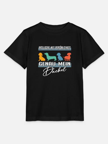 Intelligenz Mut Persönlichkeit - mein Dackel - Stanley/Stella Kinder T-Shirt MINI CREATOR  - Schwarz