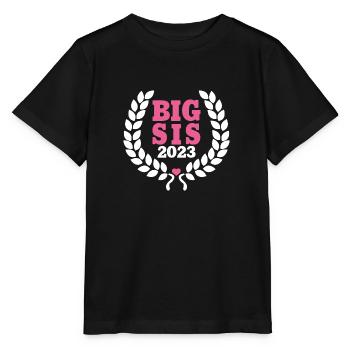 Big Sis 2023 Große Schwester Baby Geburt Mädchen - Stanley/Stella Kinder T-Shirt MINI CREATOR  - Schwarz - Vorne - Mikhail (115cm)
