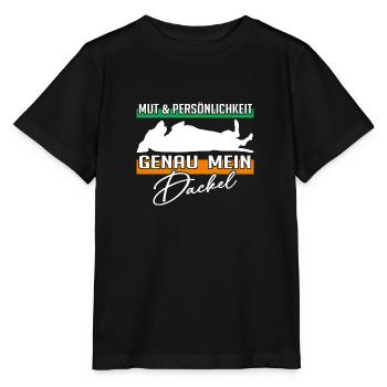 Mut Intelligenz Persönlichkeit - mein Dackel - Stanley/Stella Kinder T-Shirt MINI CREATOR  - Schwarz - Vorne - Mikhail (115cm)
