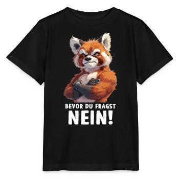 Panda roux chat ours panda roux avant que vous ne demandiez - T-shirt bio MINI CREATOR Stanley/Stella Enfant - noir - Devant - Mikhail (115cm)