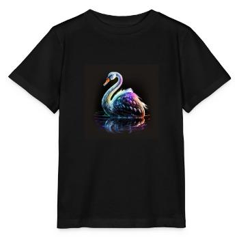 SWAN WITH ITS REFLECTION - Stanley/Stella MINI CREATOR Kids’ T-Shirt - black - Front - Mikhail (115cm)