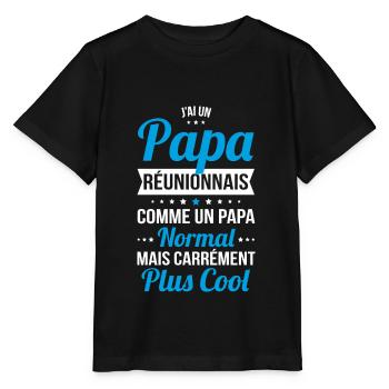 J'ai un papa Réunionnais plus cool - T-shirt bio MINI CREATOR Stanley/Stella Enfant - noir - Devant - Mikhail (115cm)