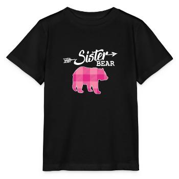 Sister Bear Child Gift Girl Christmas - Stanley/Stella MINI CREATOR Kids’ T-Shirt - black - Front - Mikhail (115cm)