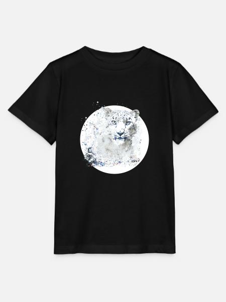 schneeleopard,katze,leopard, jaguar,weiss - Stanley/Stella Kinder T-Shirt MINI CREATOR - Schwarz