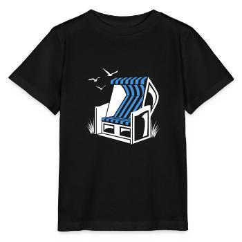 Strandkorb - Urlaub - Meer - Erholung - Stanley/Stella Kinder T-Shirt MINI CREATOR  - Schwarz - Vorne - Mikhail (115cm)