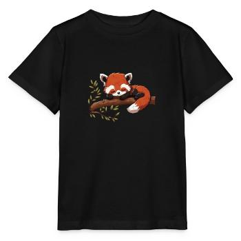 Le panda roux dort sur une chemise de sommeil d’animal de branche - T-shirt bio MINI CREATOR Stanley/Stella Enfant - noir - Devant - Mikhail (115cm)