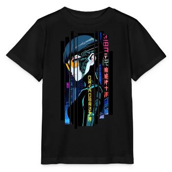 Cyborg Frau blau Kanji - Stanley/Stella Kinder T-Shirt MINI CREATOR  - Schwarz - Vorne - Mikhail (115cm)