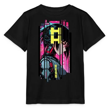 Cyborg Woman symbole futurisque - T-shirt bio MINI CREATOR Stanley/Stella Enfant - noir - Devant - Mikhail (115cm)
