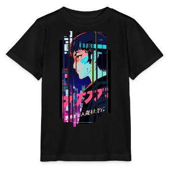 Cyborg Frau Futuristische Kanji - Stanley/Stella Kinder T-Shirt MINI CREATOR  - Schwarz - Vorne - Mikhail (115cm)
