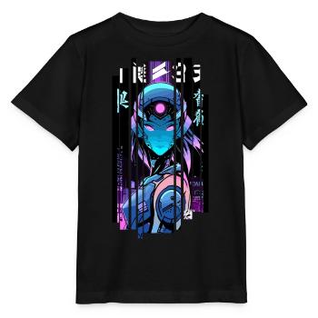 Cyborg Frau Futuristischer Roboter - Stanley/Stella Kinder T-Shirt MINI CREATOR  - Schwarz - Vorne - Mikhail (115cm)