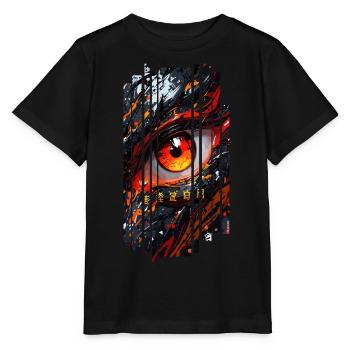 Cyborg Eyes Drachenmädchen - Stanley/Stella Kinder T-Shirt MINI CREATOR  - Schwarz - Vorne - Mikhail (115cm)