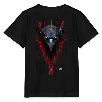 Cyborg Rabe Kanji rot - Stanley/Stella Kinder T-Shirt MINI CREATOR  - Schwarz - Vorne - Mikhail (115cm)