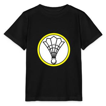 Badminton Symbol Mannschaft - Stanley/Stella Kinder T-Shirt MINI CREATOR  - Schwarz - Vorne - Mikhail (115cm)
