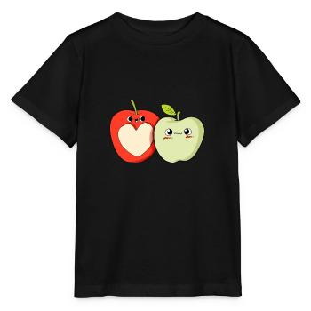 Apple love fruit fruit healthy eating love - Stanley/Stella MINI CREATOR Kids’ T-Shirt - black - Front - Mikhail (115cm)