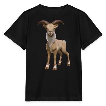 Realistic Markhor illustration - Stanley/Stella MINI CREATOR Kids’ T-Shirt - black - Front - Mikhail (115cm)