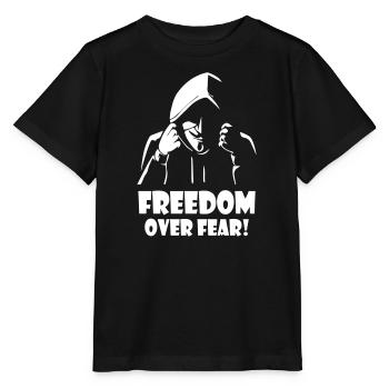 Freedom Over Fear Anonymous - Stanley/Stella Kinder T-Shirt MINI CREATOR  - Schwarz - Vorne - Mikhail (115cm)