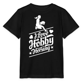 J’aime Hobby Horsing - Coeur - Hobby - T-shirt bio MINI CREATOR Stanley/Stella Enfant - noir - Devant - Mikhail (115cm)