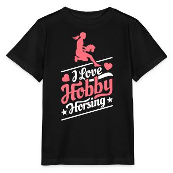 J’aime Hobby Horsing - Coeur - Hobby - T-shirt bio MINI CREATOR Stanley/Stella Enfant - noir - Devant - Mikhail (115cm)