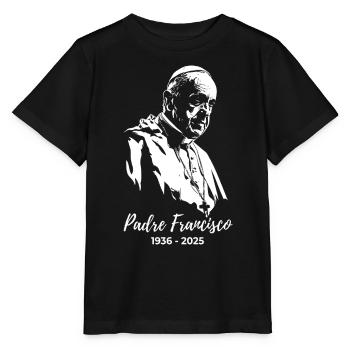 Pape François - Saint-Père - T-shirt bio MINI CREATOR Stanley/Stella Enfant - noir - Devant - Mikhail (115cm)