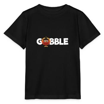 Gobble Turkey Enfants Thanksgiving - T-shirt bio MINI CREATOR Stanley/Stella Enfant - noir - Devant - Mikhail (115cm)