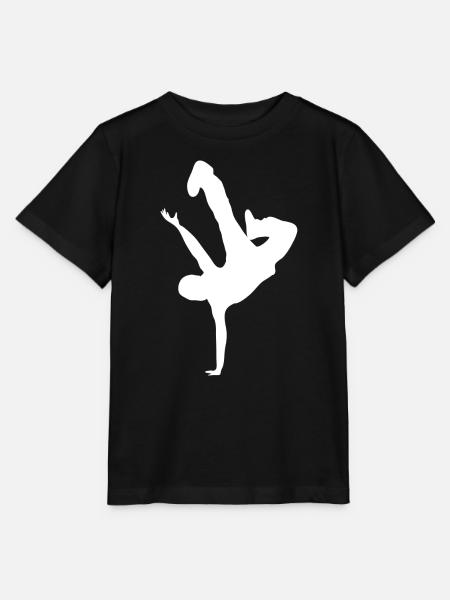 Akrobatischer Silhouette Druck - Stanley/Stella Kinder T-Shirt MINI CREATOR - Schwarz