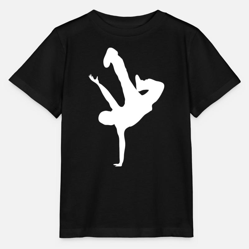 Akrobatischer Silhouette Druck - Stanley/Stella Kinder T-Shirt MINI CREATOR - Schwarz