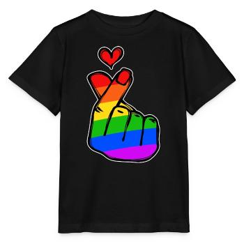 Peace Heart Love Rainbow Mouvement pour la paix - T-shirt bio MINI CREATOR Stanley/Stella Enfant - noir - Devant - Mikhail (115cm)