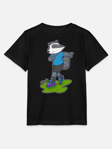 Waschbär Inline skating Inline skates - Stanley/Stella Kinder T-Shirt MINI CREATOR  - Schwarz