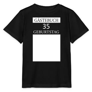 Gästebuch 35.Geburtstag Unterschrift T-shirt - Stanley/Stella Kinder T-Shirt MINI CREATOR  - Schwarz - Vorne - Mikhail (115cm)