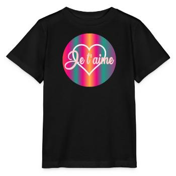 HEART I LOVE YOU - Stanley/Stella MINI CREATOR Kids’ T-Shirt - black - Front - Mikhail (115cm)