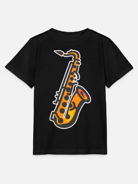 Saxophon Grafik - Stanley/Stella Kinder T-Shirt MINI CREATOR  - Schwarz