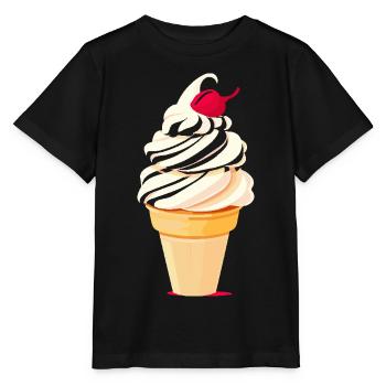 Eiscreme Tüte Grafik - Stanley/Stella MINI CREATOR Kids’ T-Shirt - black - Front - Mikhail (115cm)