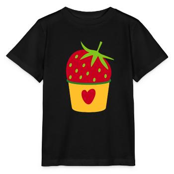 Glace Glace Crème glacée Fraise Glace Cupcake Sweet - T-shirt bio MINI CREATOR Stanley/Stella Enfant - noir - Devant - Mikhail (115cm)
