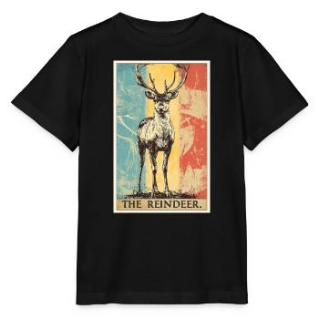 Rentiere Rentier - Stanley/Stella Kinder T-Shirt MINI CREATOR  - Schwarz - Vorne - Mikhail (115cm)