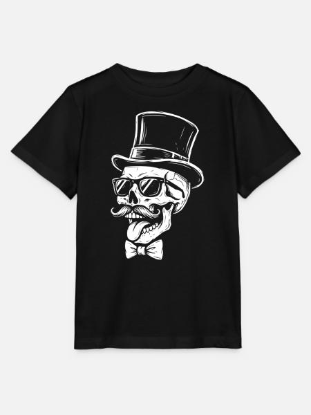 Totenkopf Zylinder Sonnenbrille Weiß - Stanley/Stella Kinder T-Shirt MINI CREATOR  - Schwarz