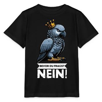 Avant que vous ne demandiez : pas de perroquet gris d’Afrique, perroquet, perroquet, perroquet, perroquet - T-shirt bio MINI CREATOR Stanley/Stella Enfant - noir - Devant - Mikhail (115cm)
