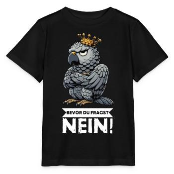 Avant que vous ne demandiez : pas de perroquet gris d’Afrique, perroquet, perroquet, perroquet, perroquet - T-shirt bio MINI CREATOR Stanley/Stella Enfant - noir - Devant - Mikhail (115cm)
