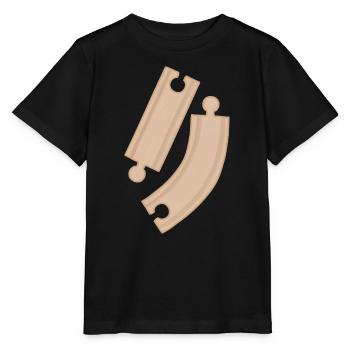 Wooden Curves Puzzle Pattern Rails - Stanley/Stella MINI CREATOR Kids’ T-Shirt - black - Front - Mikhail (115cm)