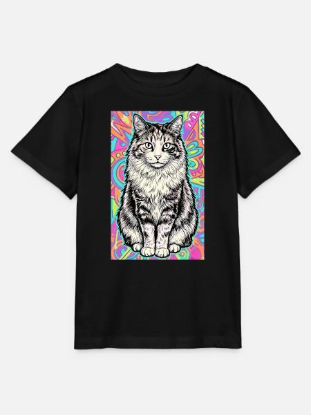 Katze - Stanley/Stella Kinder T-Shirt MINI CREATOR - Schwarz