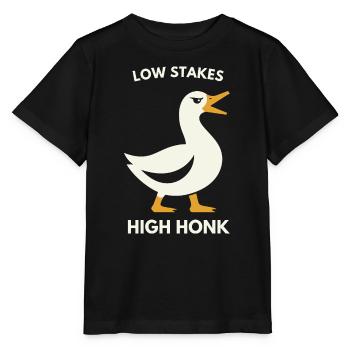 Low Stakes High Honk Duck Tee - Stanley/Stella Kinder T-Shirt MINI CREATOR  - Schwarz - Vorne - Mikhail (115cm)