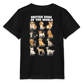 British Dog Breed Chart Cute - Stanley/Stella MINI CREATOR Kids’ T-Shirt - black - Front - Mikhail (115cm)