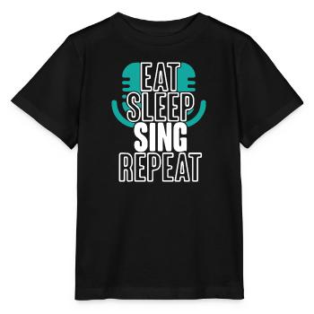 manger de la musique de sommeil répéter - T-shirt bio MINI CREATOR Stanley/Stella Enfant - noir - Devant - Mikhail (115cm)