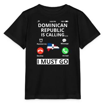 Drapeau de la République dominicaine Dom Rep Flag Tour - T-shirt bio MINI CREATOR Stanley/Stella Enfant - noir - Devant - Mikhail (115cm)