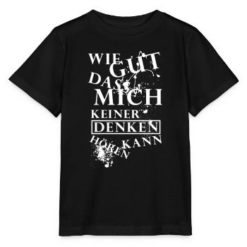Wie gut dass mich keiner denken hoeren kann - V2 - Stanley/Stella Kinder T-Shirt MINI CREATOR  - Schwarz - Vorne - Mikhail (115cm)